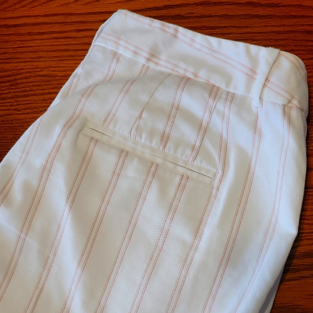 Mac & Jac White Pants with Pink & Green Stripes